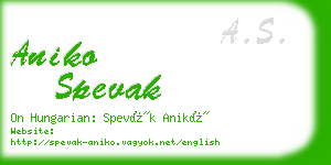 aniko spevak business card